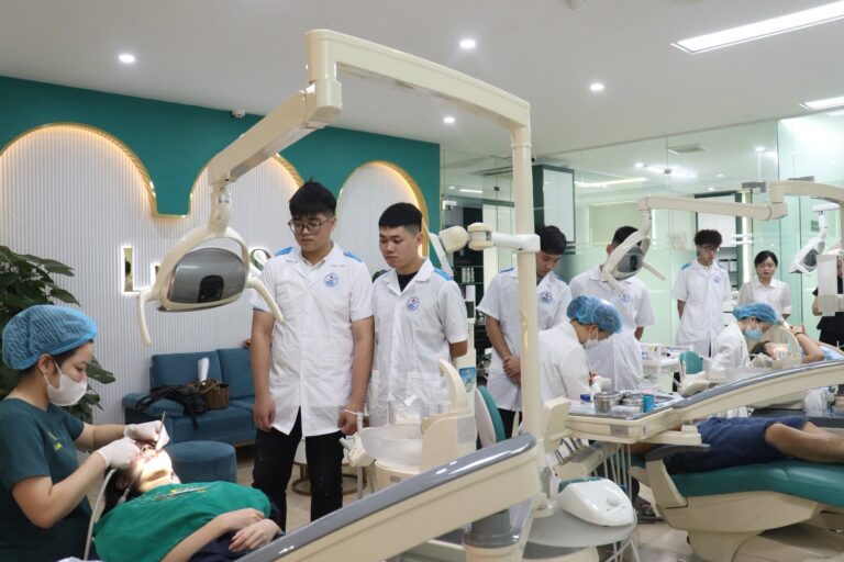Sinh viên ngành kỹ thuật phục hình răng kiến tập thực tế tại Phòng khám Nha khoa Lumi Smile